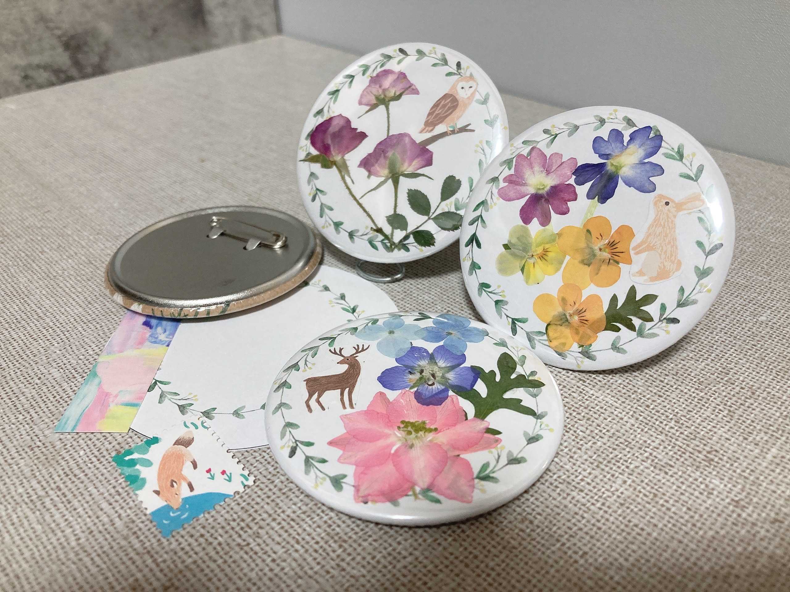 イメージ：色んなお花で自分だけの押し花缶バッチを作ろう　
