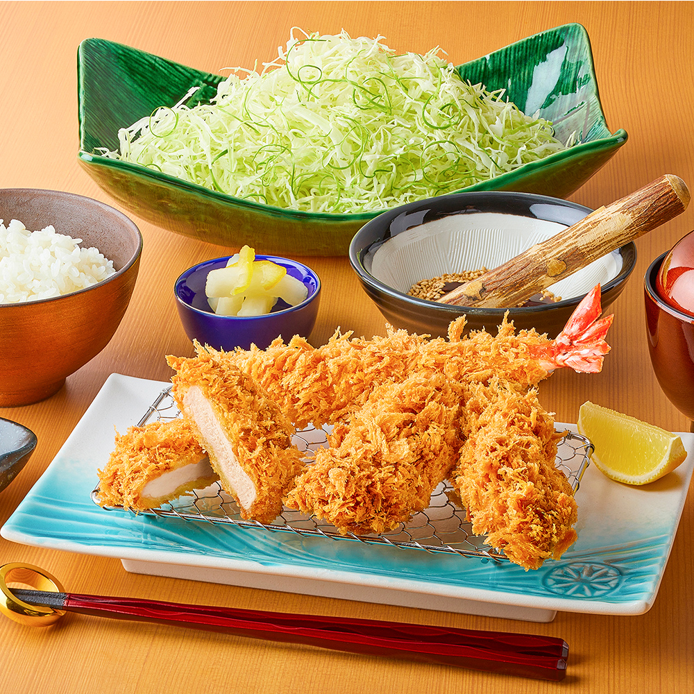 大粒カキフライとカツ盛り合わせ御膳の画像