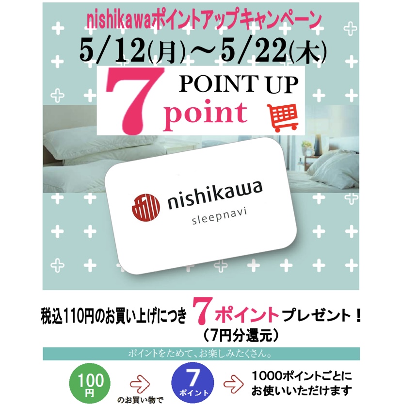 イメージ：【nishikawaショップ】ポイントアップ7％キャンペーン