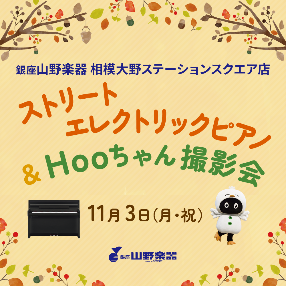 イメージ：ストリートエレクトリックピアノ＆Hooちゃん撮影会　実施します♪