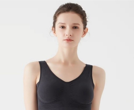 イメージ：24時間ずっと快適、締めつけにくい綿混ブラ