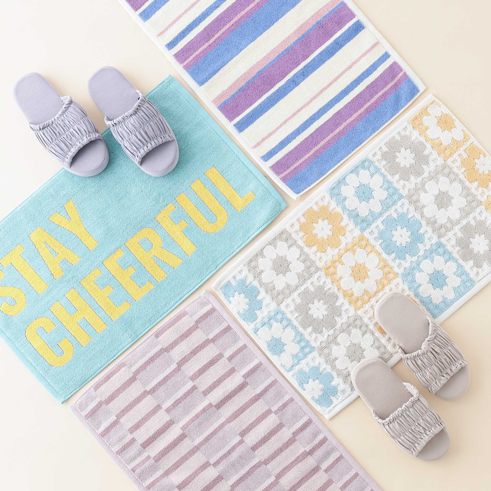 イメージ：洗面所を春色に彩るバスマット