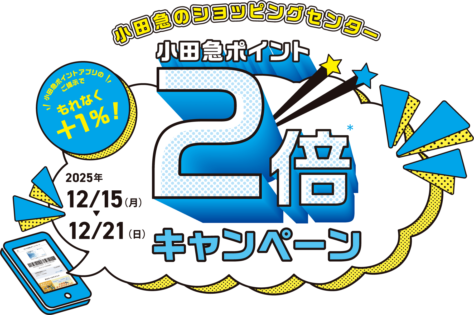 小田急ポイントアプリユーザー限定　小田急ポイント2倍キャンペーン