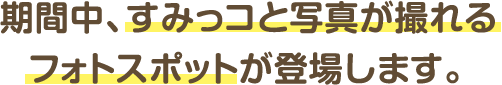期間中、すみっコと写真が撮れるフォトスポットが登場します。