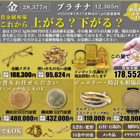 イメージ：銀製品の相場高騰！！